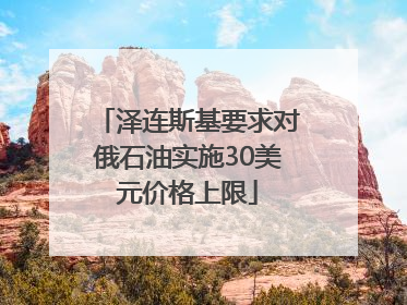 泽连斯基要求对俄石油实施30美元价格上限