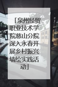 泉州经贸职业技术学院慈山分院深入永春开展乡村振兴墙绘实践活动