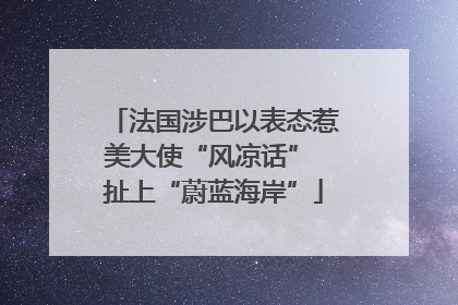 法国涉巴以表态惹美大使“风凉话” 扯上“蔚蓝海岸”