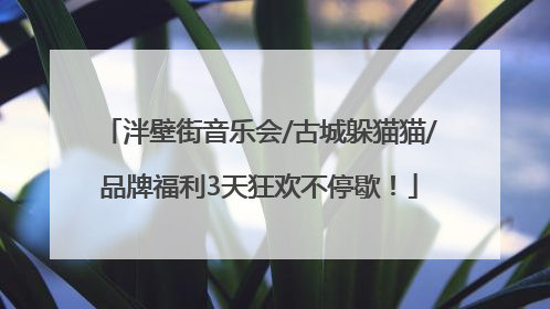 泮壁街音乐会/古城躲猫猫/品牌福利3天狂欢不停歇！