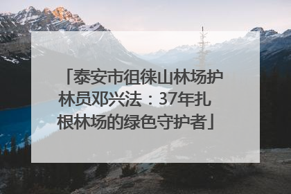 泰安市徂徕山林场护林员邓兴法：37年扎根林场的绿色守护者
