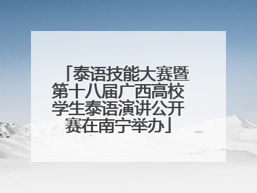 泰语技能大赛暨第十八届广西高校学生泰语演讲公开赛在南宁举办