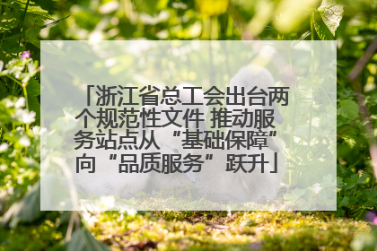 浙江省总工会出台两个规范性文件 推动服务站点从“基础保障”向“品质服务”跃升