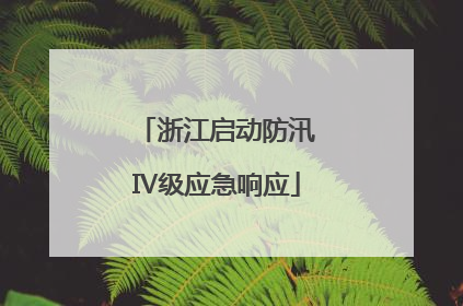 浙江启动防汛Ⅳ级应急响应
