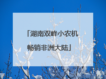 湖南双峰小农机畅销非洲大陆