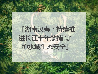 湖南汉寿：持续推进长江十年禁捕 守护水域生态安全