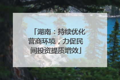 湖南：持续优化营商环境，力促民间投资提质增效