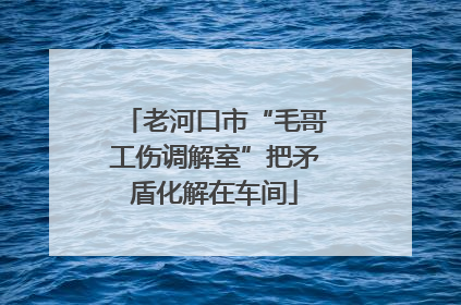 老河口市“毛哥工伤调解室”把矛盾化解在车间