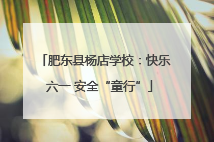 肥东县杨店学校：快乐六一 安全“童行”