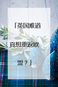 英国难道真想重返欧盟？