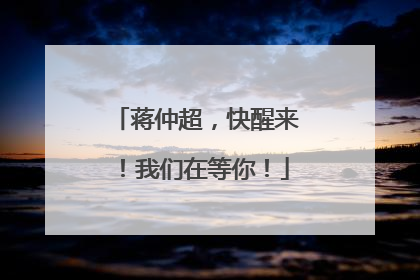 蒋仲超，快醒来！我们在等你！