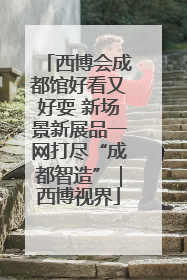 西博会成都馆好看又好耍 新场景新展品一网打尽“成都智造”｜西博视界