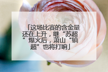 这场比赛的含金量还在上升，继“苏超”爆火后，萧山“镇超”也将打响