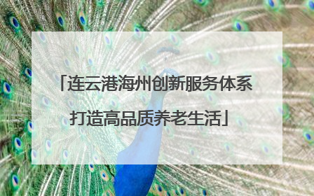 连云港海州创新服务体系 打造高品质养老生活
