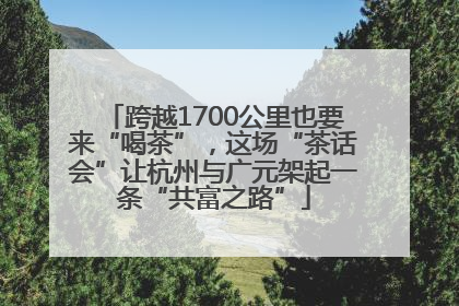 跨越1700公里也要来“喝茶”，这场“茶话会”让杭州与广元架起一条“共富之路”