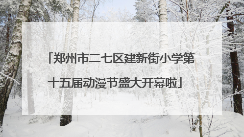 郑州市二七区建新街小学第十五届动漫节盛大开幕啦
