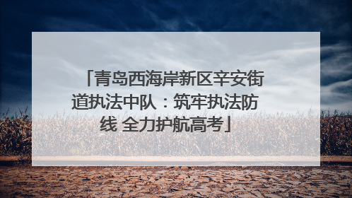 青岛西海岸新区辛安街道执法中队：筑牢执法防线 全力护航高考