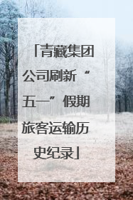 青藏集团公司刷新“五一”假期旅客运输历史纪录