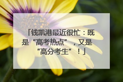 钱凯港最近很忙：既是“高考热点”，又是“高分考生”！