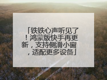 铁铁心声听见了！鸿蒙版快手再更新，支持侧滑小窗，适配更多设备
