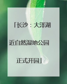 长沙：大泽湖近自然湿地公园正式开园
