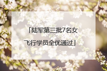 陆军第三批7名女飞行学员全优通过