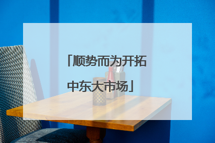 顺势而为开拓中东大市场