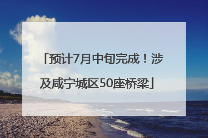 预计7月中旬完成！涉及咸宁城区50座桥梁