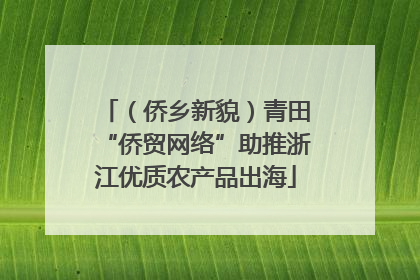 （侨乡新貌）青田“侨贸网络”助推浙江优质农产品出海
