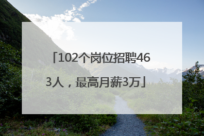 102个岗位招聘463人，最高月薪3万