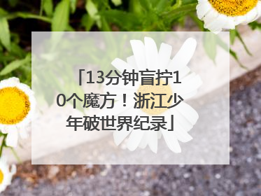 13分钟盲拧10个魔方！浙江少年破世界纪录