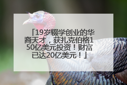 19岁辍学创业的华裔天才，获扎克伯格150亿美元投资！财富已达20亿美元！