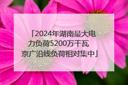2024年湖南最大电力负荷5200万千瓦 京广沿线负荷相对集中