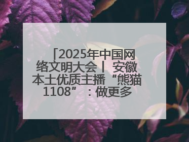 2025年中国网络文明大会丨 安徽本土优质主播“熊猫1108”：做更多正能量的事情 带给大家快乐