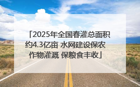 2025年全国春灌总面积约4.3亿亩 水网建设保农作物灌溉 保粮食丰收