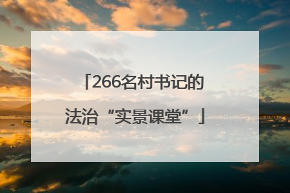 266名村书记的法治“实景课堂”