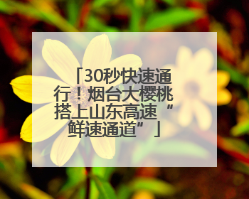 30秒快速通行！烟台大樱桃搭上山东高速“鲜速通道”