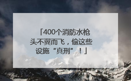 400个消防水枪头不翼而飞，偷这些设施“真刑”！